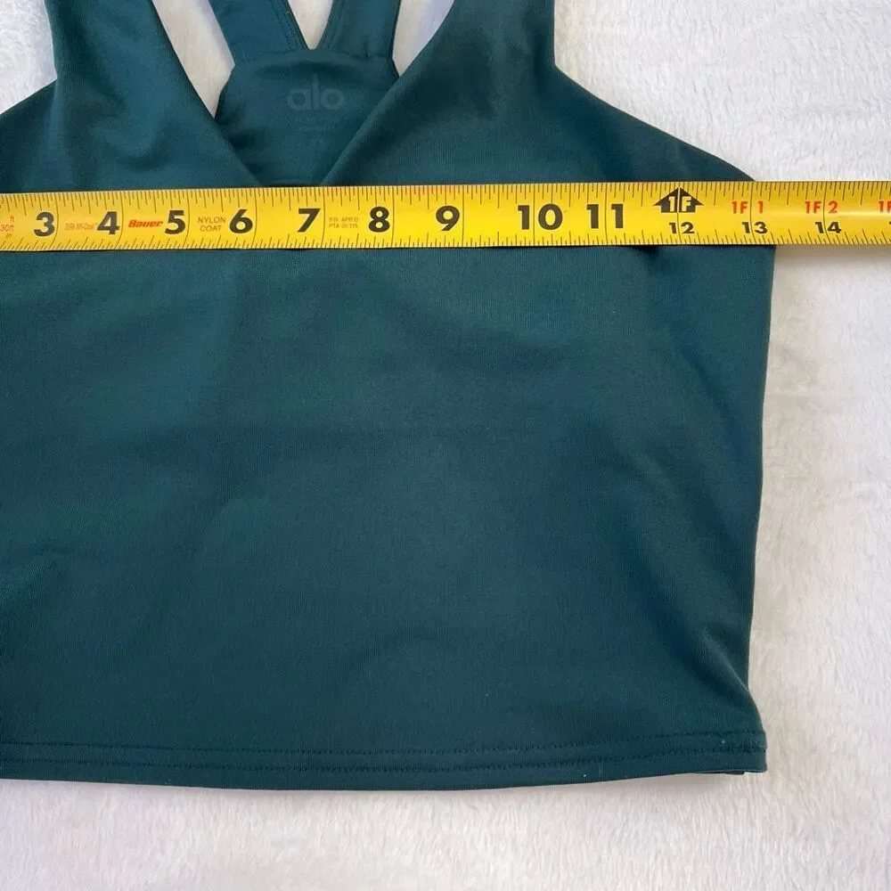 Alo Yoga Airbrush Real Bra Tank Midnight Green XS Women